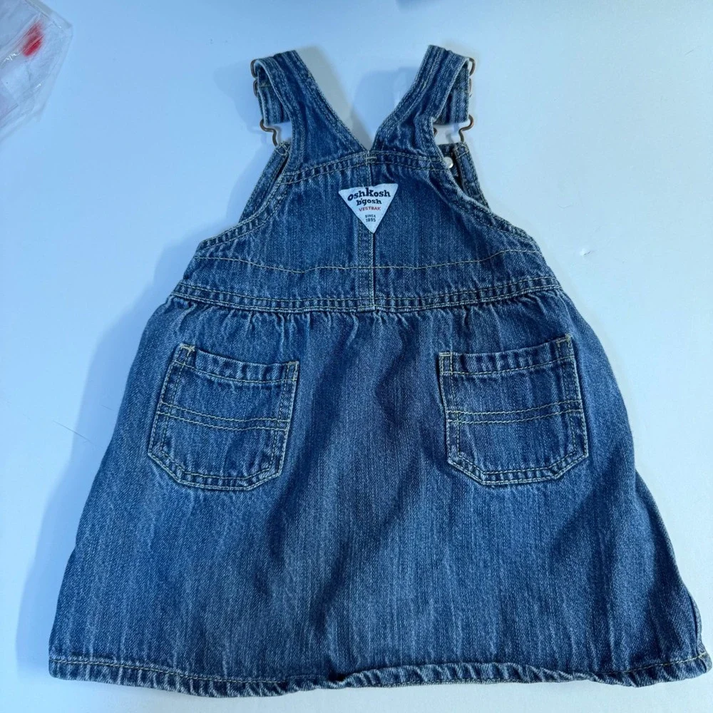 Vintage Y2K Denim Oshkosh Bgosh Skirtall Overall Dress Cotton 18 month girls